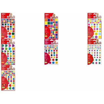 APLI kids Sticker "Rund", Pastellfarben, farbig sortiert