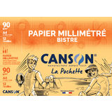 CANSON Millimeterpapier, din A4, 90 g/qm, Farbe: dunkelbraun