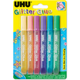 UHU glitzerkleber Glitter glue Shiny, Inhalt: 6 x 10 ml