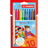 STABILO Fasermaler/Fineliner trio 2in1, 10er Kartonetui