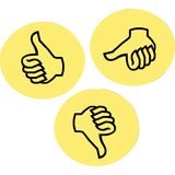 FRANKEN moderationskarte Wertungssymbol "Daumen", gelb