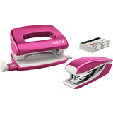 LEITZ Heftgert- & locher-set Mini nexxt WOW, pink