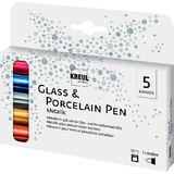 KREUL glass & porcelain Pen Metallic, 5er-Set