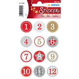 HERMA weihnachts-sticker DECOR "Adventskalender", rot