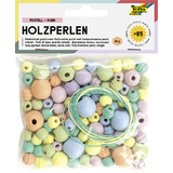 folia holzperlen "Pastell", rund, 4 Gren sortiert