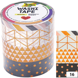 folia deko-klebeband Washi-Tape hotfoil KUPFER, 4er Set