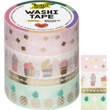 folia deko-klebeband Washi-Tape hotfoil GOLD, 4er Set