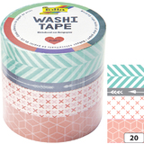 folia deko-klebeband Washi-Tape GEOMETRISCH, 4er Set