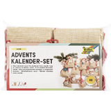 folia Adventskalender-Set, beutel in Juteoptik, natur