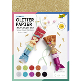 folia Glitterpapier, 170 g/qm, 240 x 340 mm, farbig sortiert