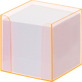 folia zettelbox "Luxbox" mit Leuchtkanten, orange, bestckt