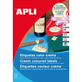 APLI universal-etiketten oval, 63,5 x 42,3 mm, creme