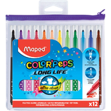 Maped fasermaler COLOR'PEPS long Life, 12er Reiverschluss-