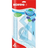 Kores geometrie-set GEO30, 4-teilig, farbig sortiert