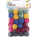 folia woll-pompons "Party", 24 Stck, farbig sortiert
