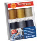 Gtermann Nhfaden-Set "Denim", 6 Spulen