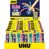 UHU glitzerkleber Glitter glue "GLOW in THE DARK", Display