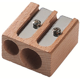 M+R Doppel-Spitzer, aus Holz, Blockform