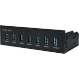 LogiLink 5,25" usb 3.0 hub mit Schnellladeport, 7-Port