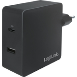 LogiLink USB-Steckdosenadapter, 2x USB, schwarz, 65 Watt