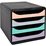 EXACOMPTA schubladenbox BIG-BOX Aquarel, 4 Schbe, farbig