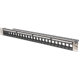 DIGITUS 19" keystone Patch Panel, 24 Port, 1 HE, schwarz