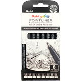 PentelArts permanent Fineliner Pointliner, 8er Set