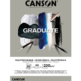 CANSON studienblock GRADUATE mixed MEDIA, grau, din A5