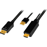 LogiLink hdmi Kabel, hdmi-a + usb-a - DisplayPort-Stecker