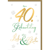 SUSY card Geburtstagskarte - 40. geburtstag "Schrift"