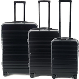 JSA Reisetrolley-Set, 50% recycletes ABS, 3er Set, schwarz