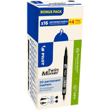 PILOT permanent-marker Twin Marker, bonus PACK, schwarz