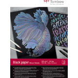 Tombow zeichenblock "Black Paper", din A5, blanko, 250 g/qm