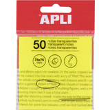 APLI Haftnotizen, 75 x 75 mm, gelb transparent