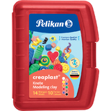 Pelikan kinderknete Creaplast, 14er kunststoffbox rot