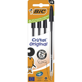 BIC kugelschreiber Cristal Original, schwarz, 4er Kartonbox