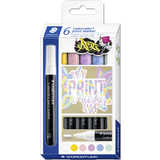 STAEDTLER acrylmarker Lumocolor paint marker PASTEL,6er Etui