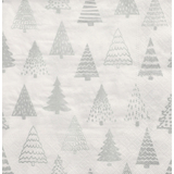 PAPSTAR weihnachts-motivservietten "Pine Forest", silber