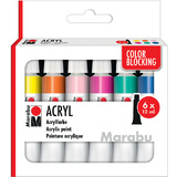 Marabu acrylfarben-set COLOR BLOCKING, 6 x 12 ml