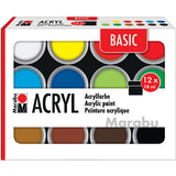 Marabu acrylfarben-set BASIC, 12 x 18 ml