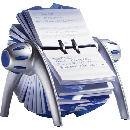 DURABLE Adresskartei TELINDEX flip, metallic-silber / blau