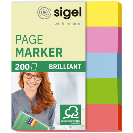 sigel Haftmarker Brillant mini, 50 x 12 mm, 200 Blatt