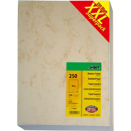 sigel Marmor-Papier "XXL Superpack", A4, 90 g/qm, Feinpapier