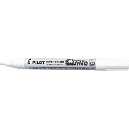 PILOT Permanent-Marker SUPER COLOR White, medium, wei