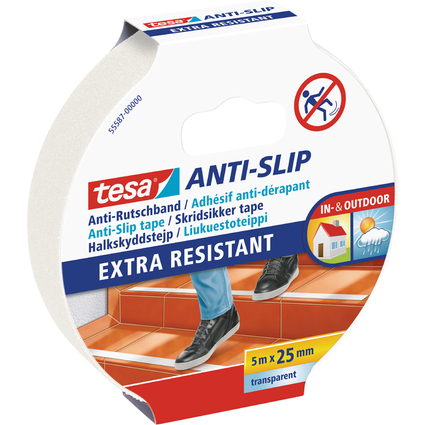 tesa Anti-Rutschband, 25 mm x 5,0 m, transparent