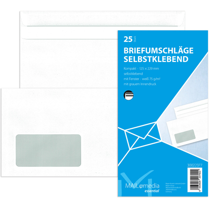 MAILmedia Briefumschlag Offset wei, Kompakt, mit Fenster
