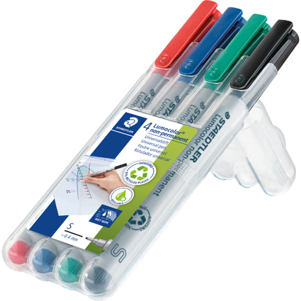 STAEDTLER Lumocolor NonPermanent-Marker 311S, 4er Etui