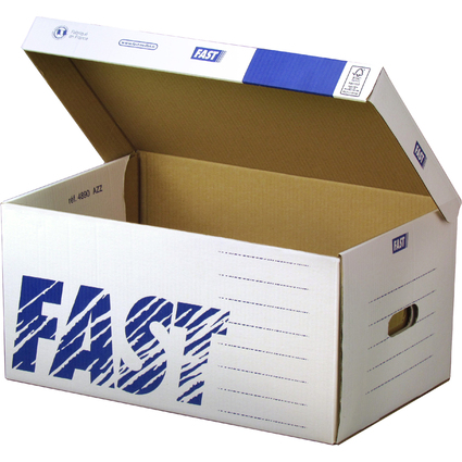 FAST Archiv-Klappdeckelbox Standard Container, aus Wellpappe