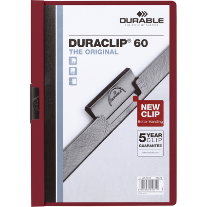 DURABLE Klemmhefter DURACLIP ORIGINAL 60, DIN A4, aubergine