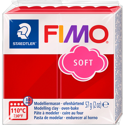 FIMO SOFT Modelliermasse, ofenhrtend, weihnachtsrot, 57 g